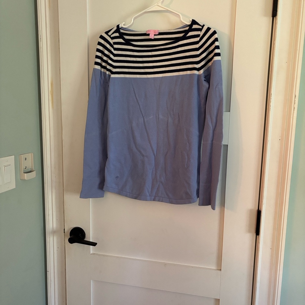 Lilly Pulitzer Blue and Black Striped Sweater